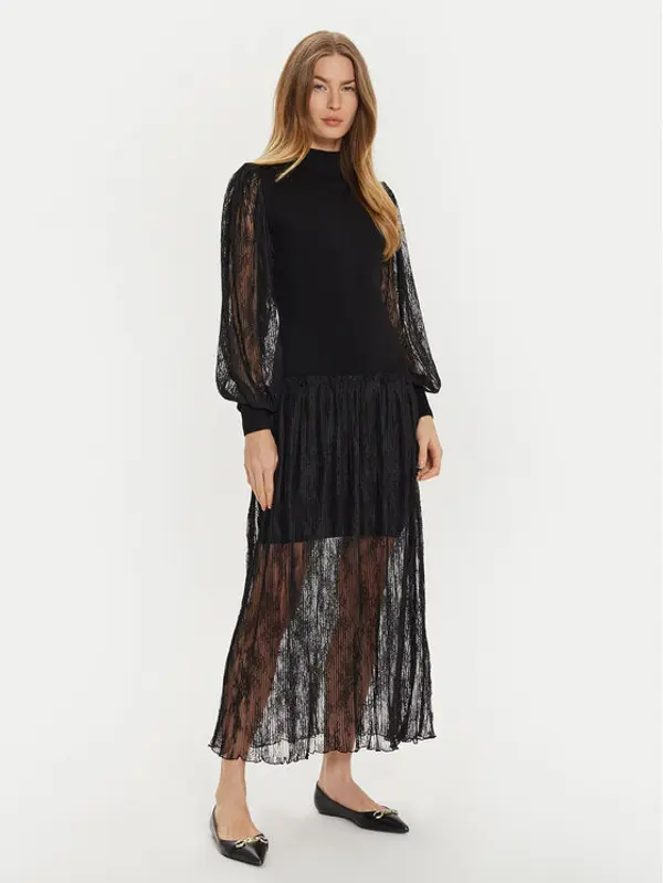 TWINSET TWINSET Džemper haljina 242TT3161 Crna Regular Fit