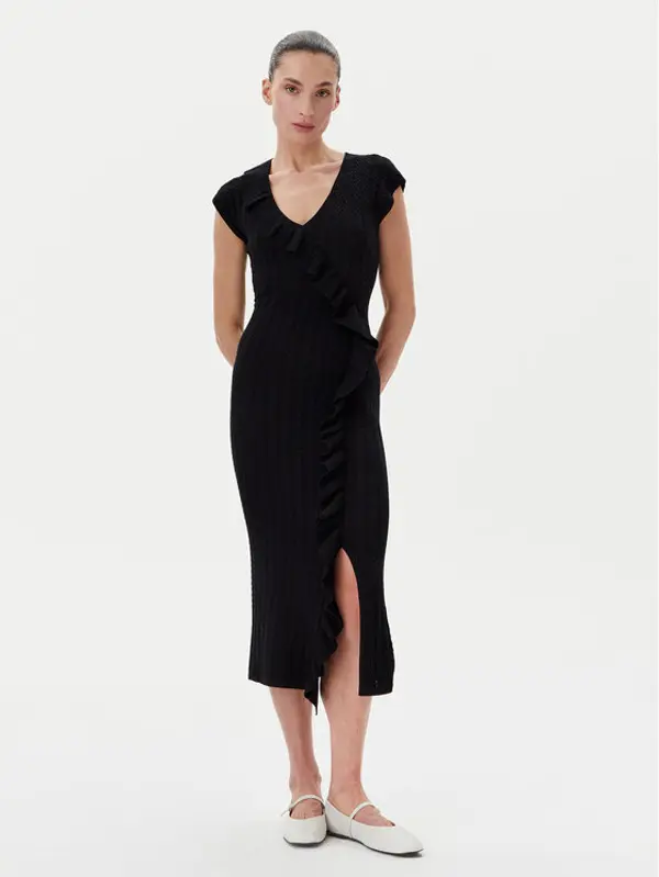 TWINSET TWINSET Džemper haljina 251LB3CAA Crna Slim Fit