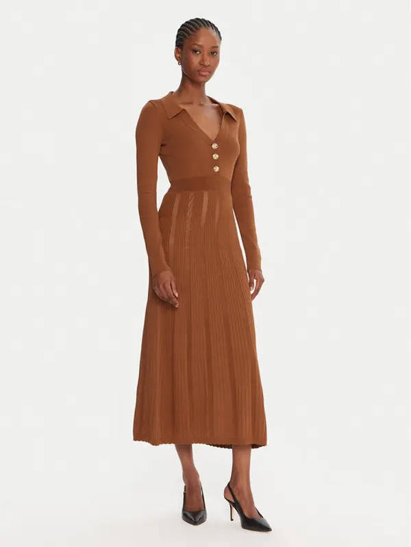 TWINSET TWINSET Džemper haljina 252TP3110 Smeđa Regular Fit