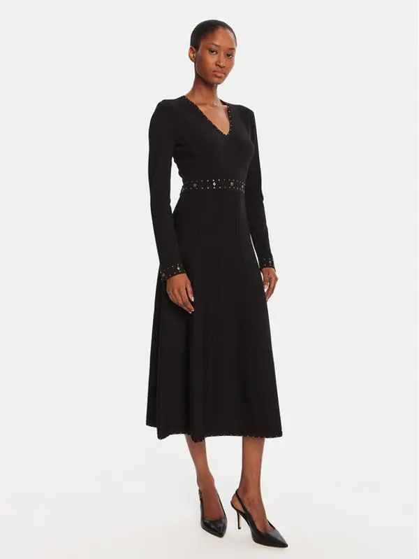 TWINSET TWINSET Džemper haljina 252TP3271 Crna Regular Fit