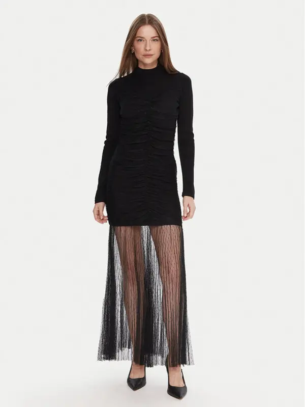 TWINSET TWINSET Džemper haljina 252TT3262 Crna Regular Fit