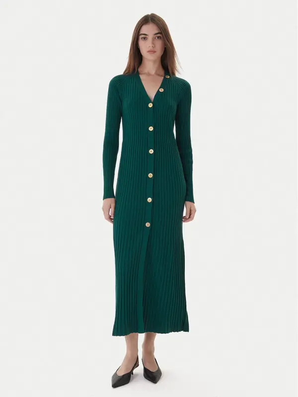 TWINSET TWINSET Džemper haljina 252TT3400 Zelena Slim Fit
