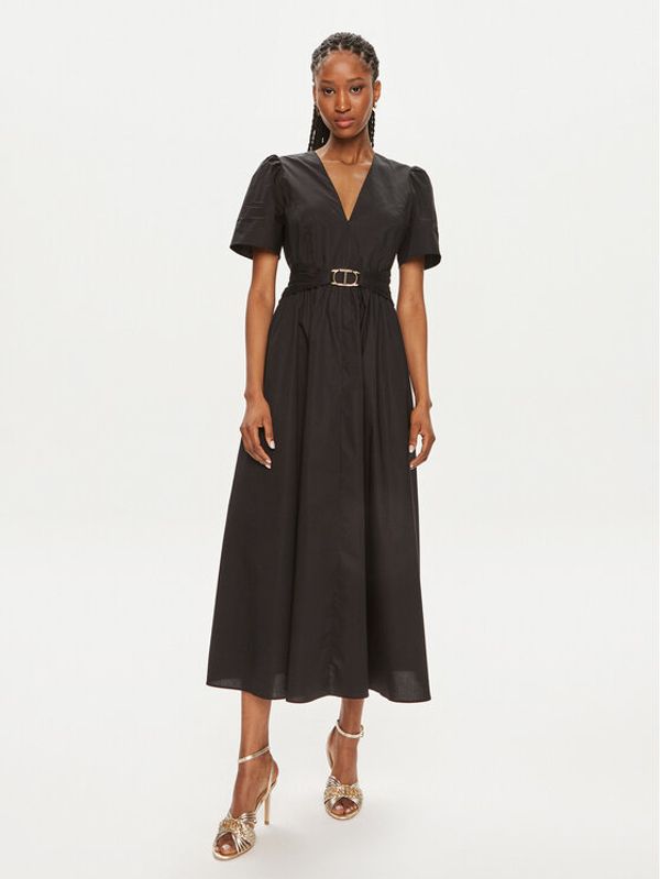 TWINSET TWINSET Haljina košulja 241TT2020 Crna Loose Fit