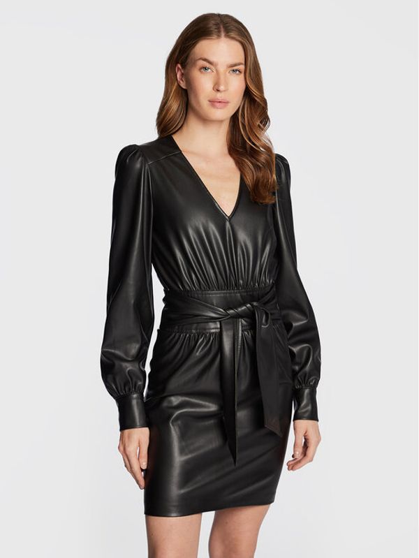 TWINSET TWINSET Haljina od imitacije kože 222TT2010 Crna Regular Fit