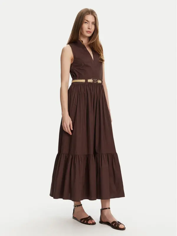 TWINSET TWINSET Haljina za svaki dan 251TT2101 Smeđa Regular Fit