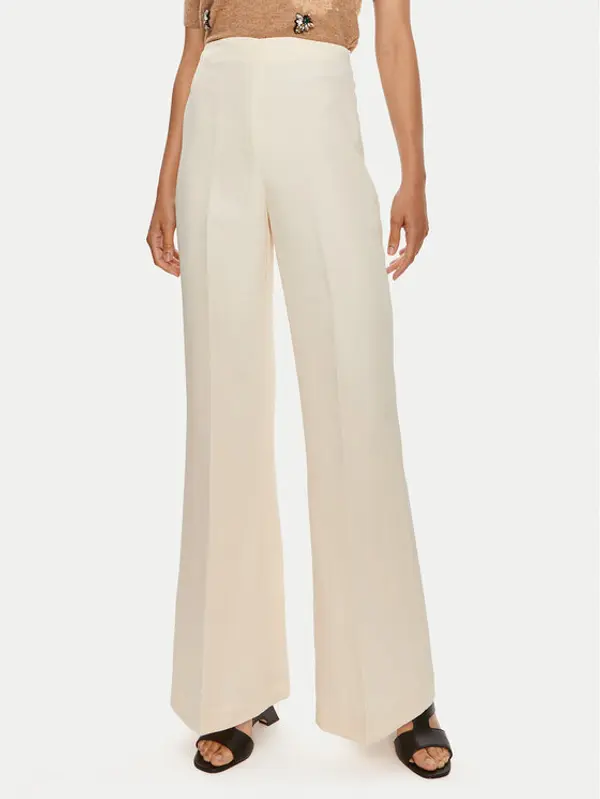 TWINSET TWINSET Hlače 241TT2104 Bež Wide Leg