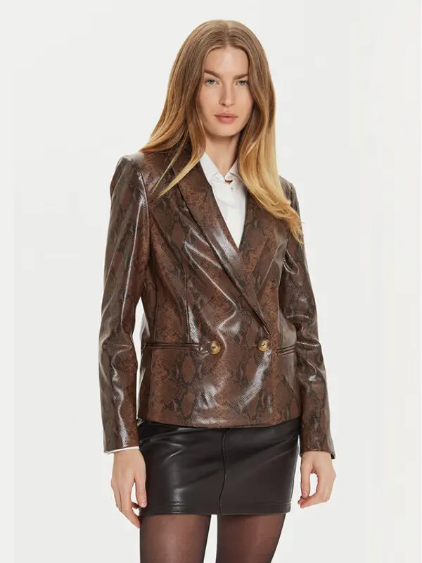TWINSET TWINSET Jakna od imitacije kože 242TT2233 Smeđa Regular Fit