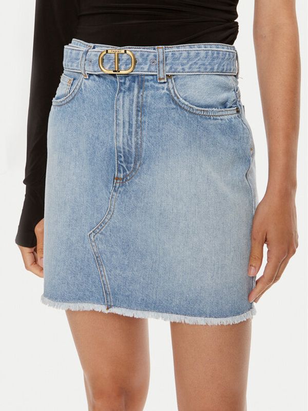 TWINSET TWINSET Jeans suknja 241TT2391 Plava Straight Fit