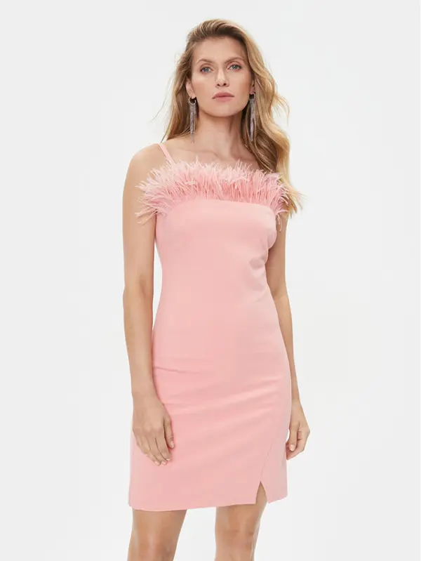 TWINSET TWINSET Koktel haljina 232TP2490 Ružičasta Slim Fit