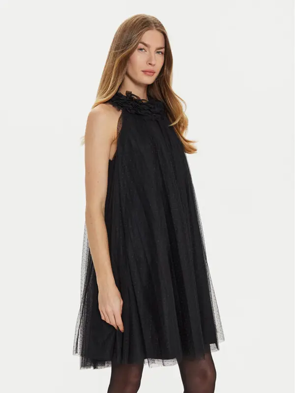 TWINSET TWINSET Koktel haljina 242AT2150 Crna Loose Fit