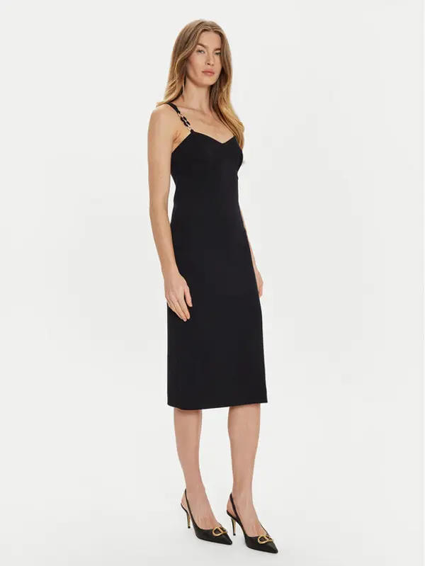 TWINSET TWINSET Koktel haljina 242TP3181 Crna Slim Fit