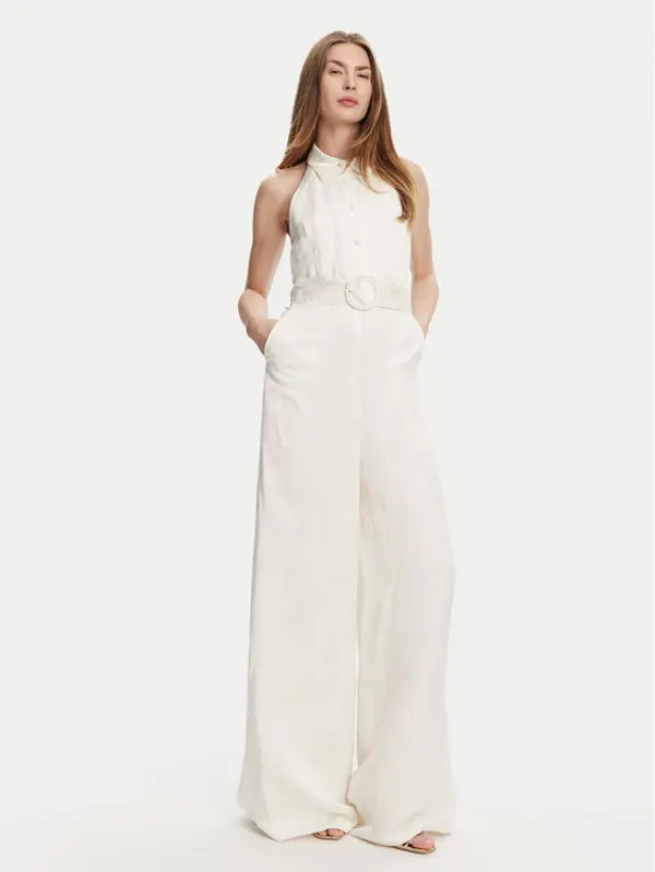 TWINSET TWINSET Kombinezon 251TT2170 Écru Wide Leg