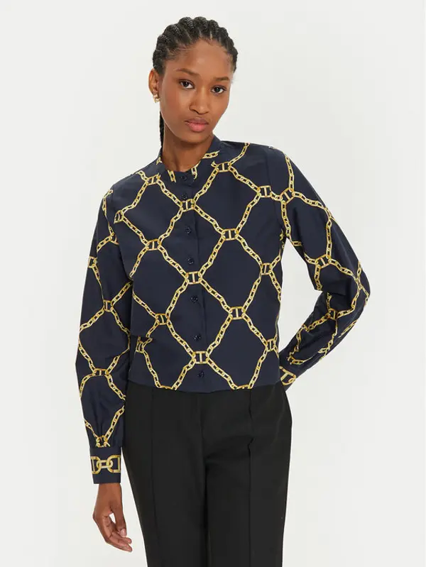 TWINSET TWINSET Košulja 241TP2730 Tamnoplava Straight Fit