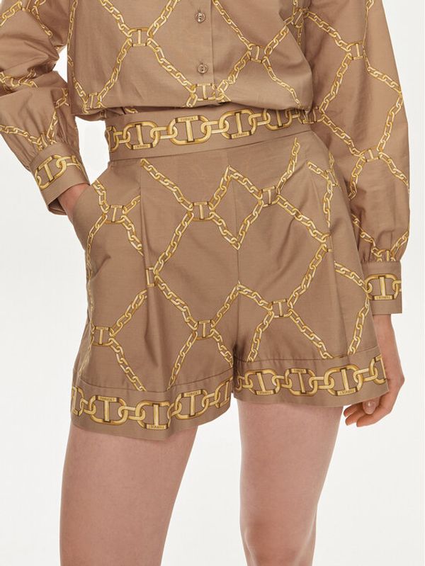TWINSET TWINSET Kratke hlače 241TP2731 Bež Loose Fit