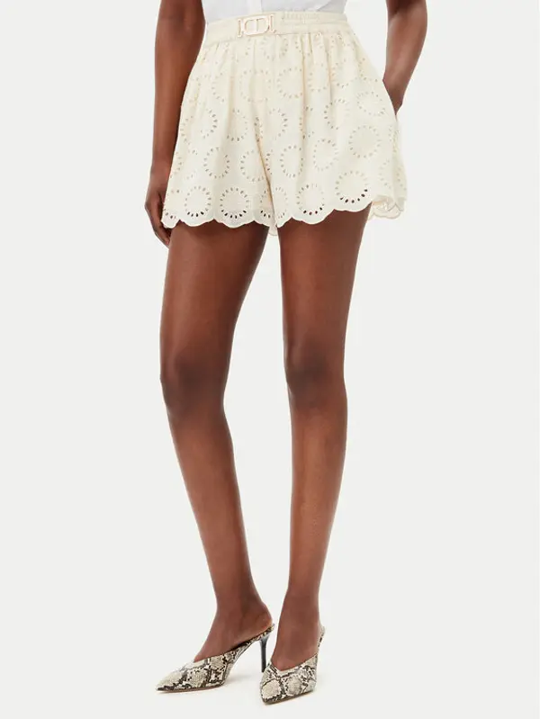 TWINSET TWINSET Kratke hlače 251TT2363 Écru Loose Fit