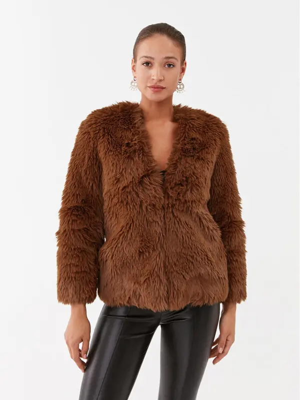 TWINSET TWINSET Krzno 232TP2301 Smeđa Slim Fit