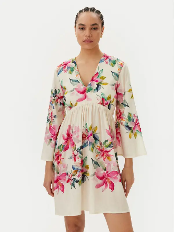 TWINSET TWINSET Ljetna haljina 251LB2UBB Écru Regular Fit