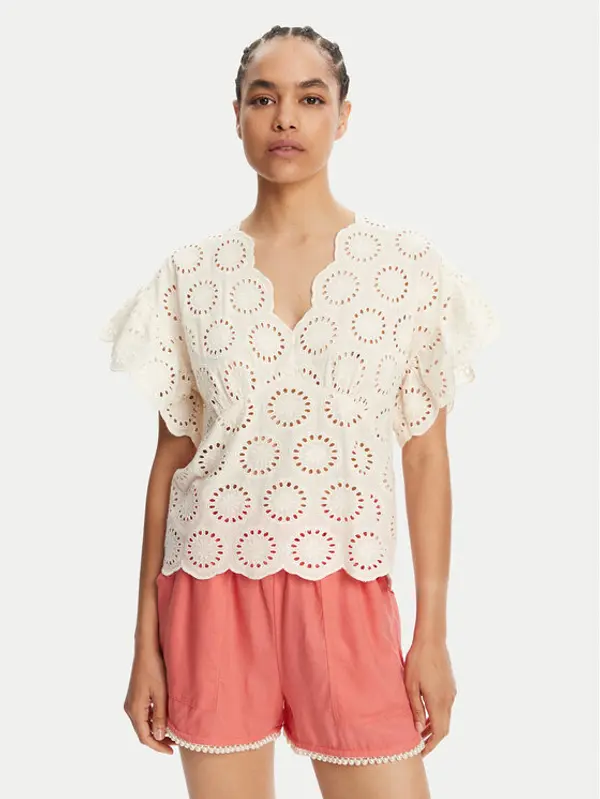 TWINSET TWINSET Majica 251TT2364 Écru Loose Fit