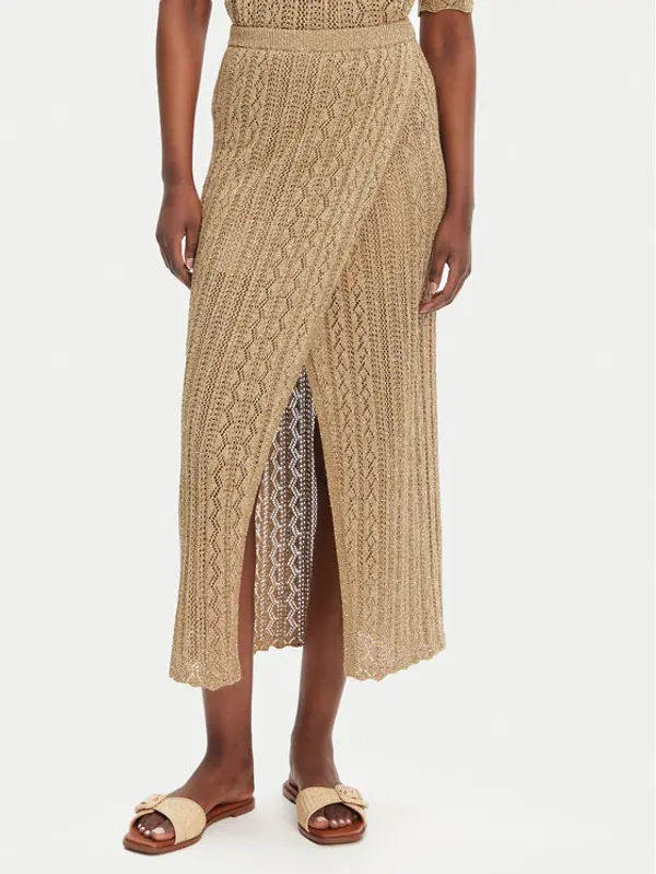 TWINSET TWINSET Midi suknja 251TT3192 Bež Slim Fit