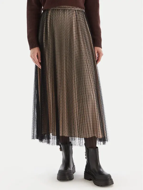 TWINSET TWINSET Midi suknja 252TT2023 Crna Regular Fit