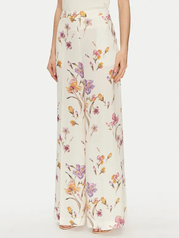 TWINSET TWINSET Palazzo hlače 251TP2775 Écru Wide Leg