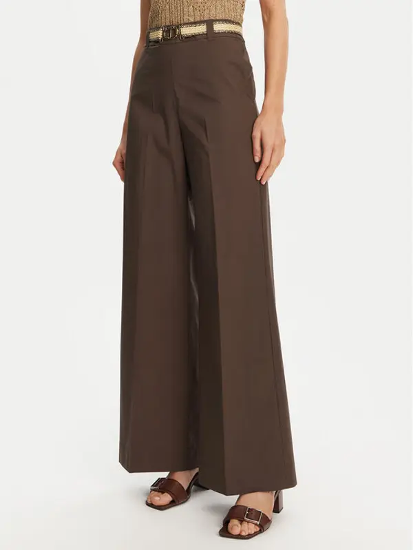 TWINSET TWINSET Palazzo hlače 251TT2105 Smeđa Wide Leg