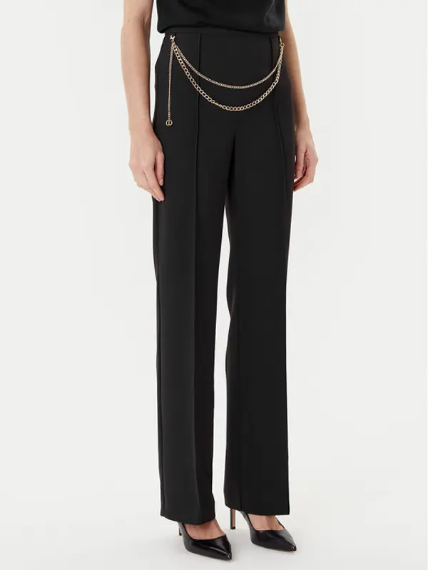 TWINSET TWINSET Palazzo hlače 252TP2281 Crna Wide Leg