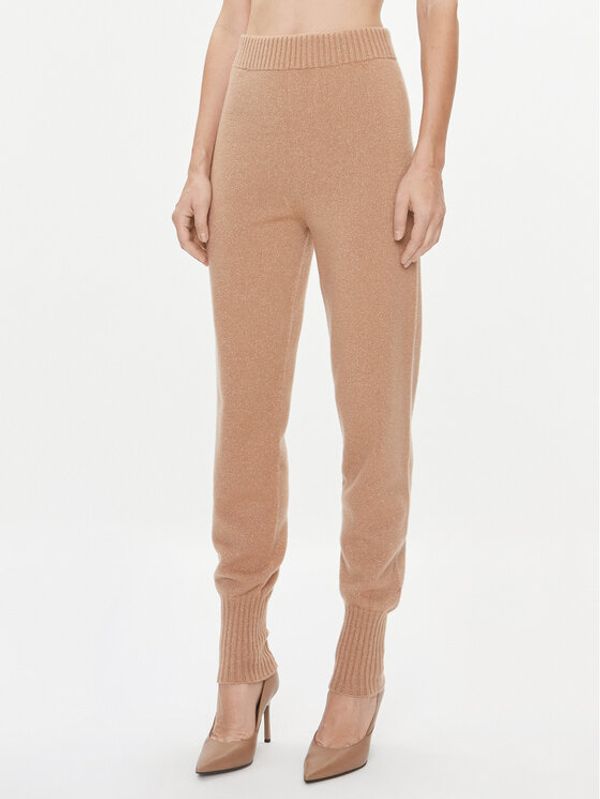 TWINSET TWINSET Pletene hlače 232TT3201 Smeđa Regular Fit