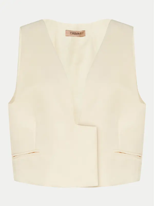 TWINSET TWINSET Prsluk 241TT2100 Écru Slim Fit