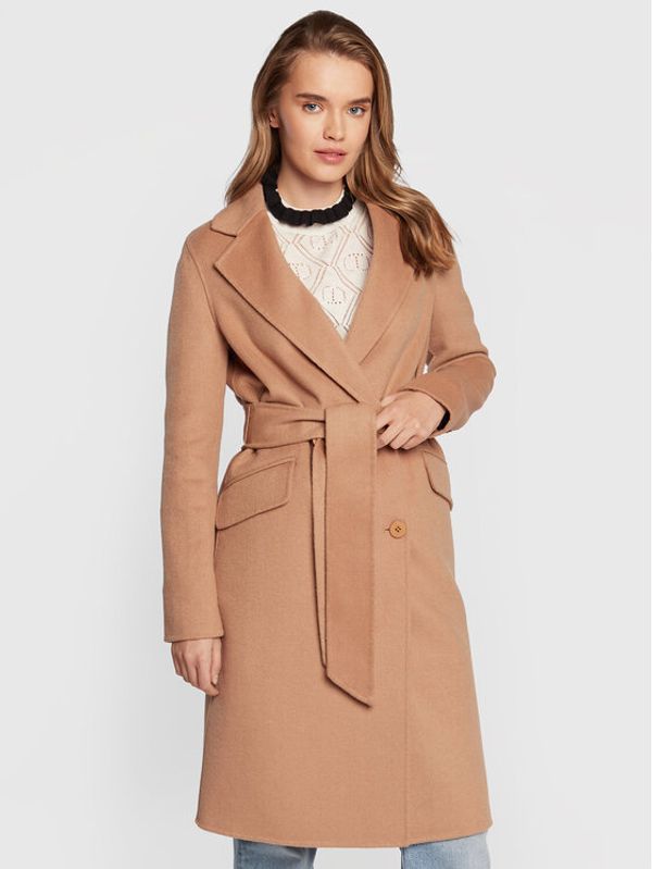 TWINSET TWINSET Vuneni kaput 222TP2056 Bež Regular Fit