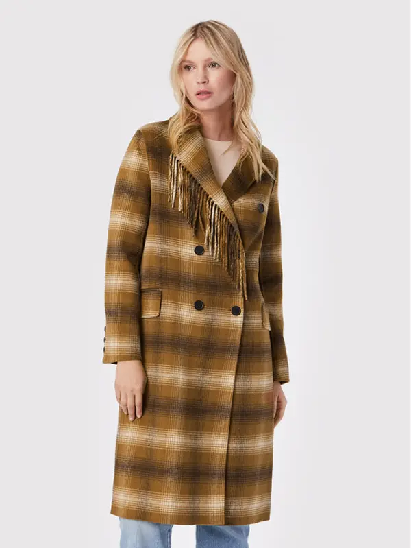 TWINSET TWINSET Vuneni kaput 222TP2190 Smeđa Regular Fit