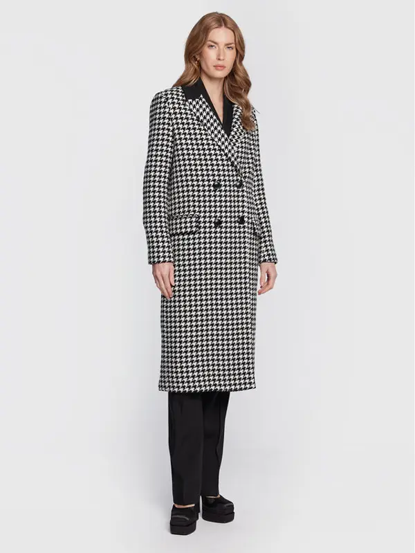 TWINSET TWINSET Vuneni kaput 222TT2461 Crna Regular Fit