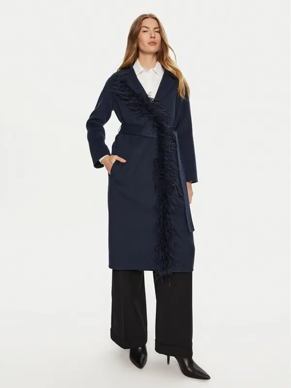 TWINSET TWINSET Vuneni kaput 242TP2065 Tamnoplava Regular Fit