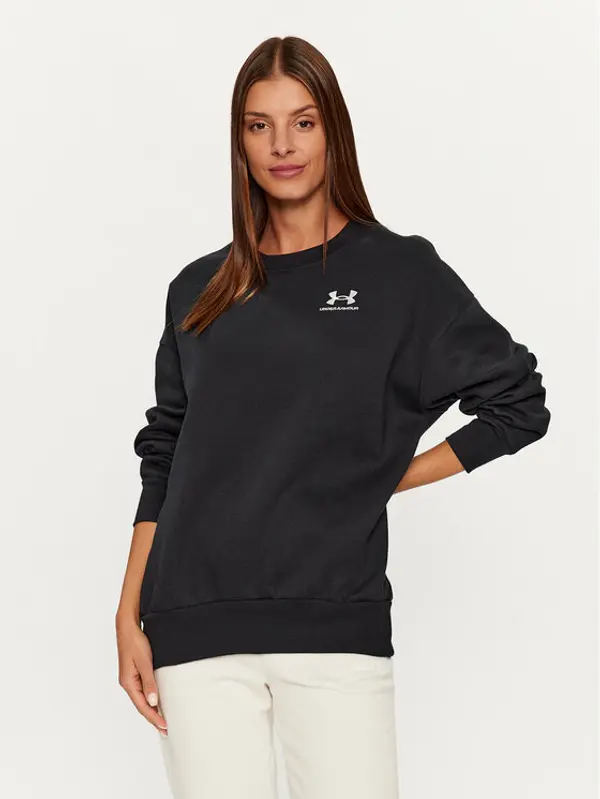 Under Armour Under Armour Majica dugih rukava Essential Flc Os Crew 1379475 Crna Loose Fit