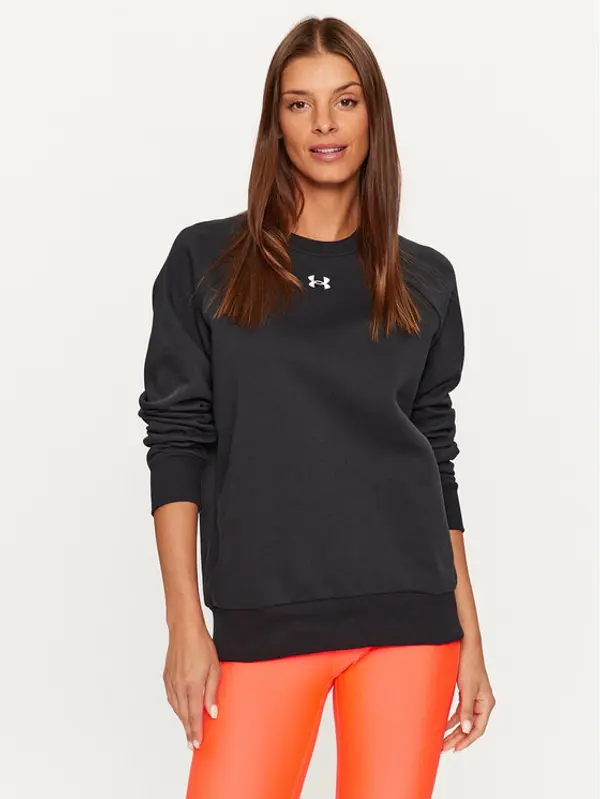 Under Armour Under Armour Majica dugih rukava Ua Rival Fleece Crew 1379508 Crna Loose Fit