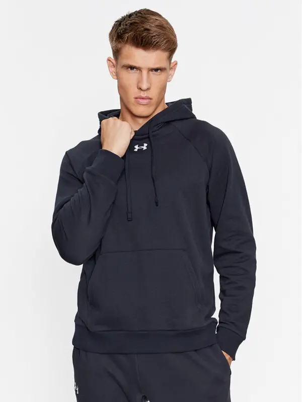 Under Armour Under Armour Majica dugih rukava Ua Rival Fleece Hoodie 1379757 Crna Loose Fit
