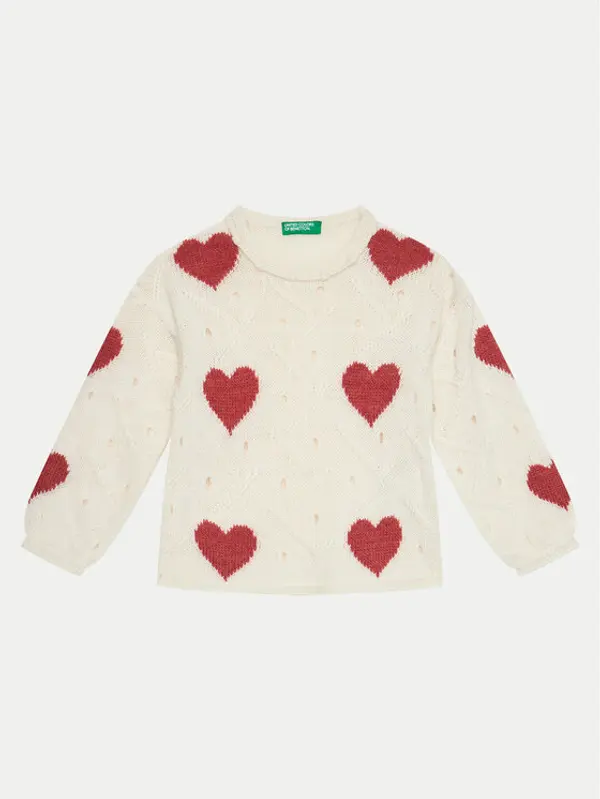 United Colors of Benetton United Colors Of Benetton Džemper 1076H102A Bijela Regular Fit