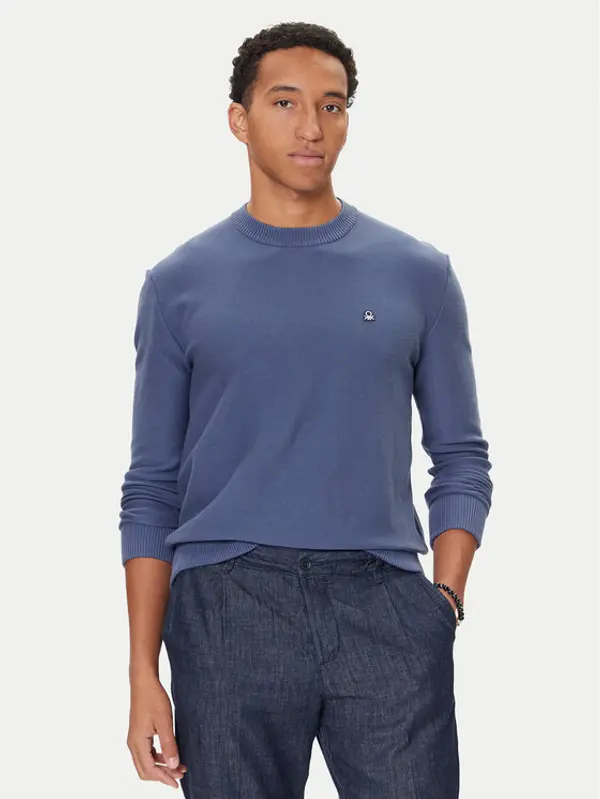 United Colors of Benetton United Colors Of Benetton Džemper 1V4KU10AF Tamnoplava Regular Fit
