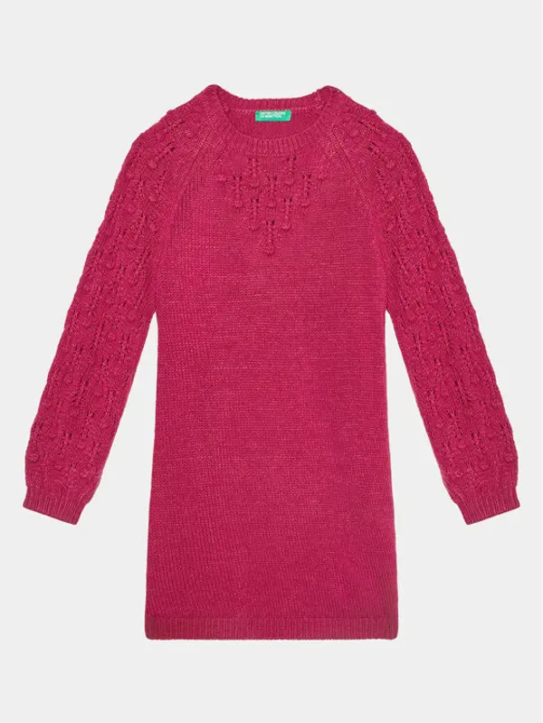 United Colors of Benetton United Colors Of Benetton Džemper haljina 1UTKCV002 Ružičasta Regular Fit