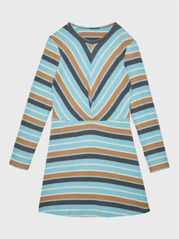 United Colors of Benetton United Colors Of Benetton Haljina za svaki dan 3FVTCV008 Plava Regular Fit