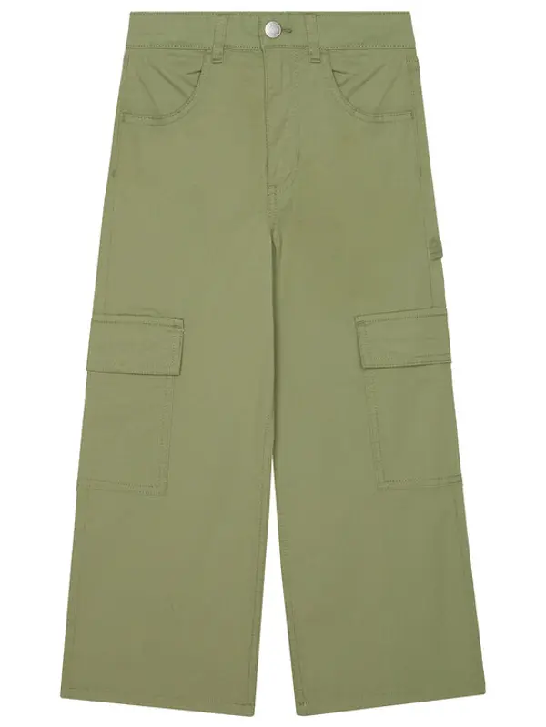 United Colors of Benetton United Colors Of Benetton Hlače 4L2VCE040 Zelena Wide Leg