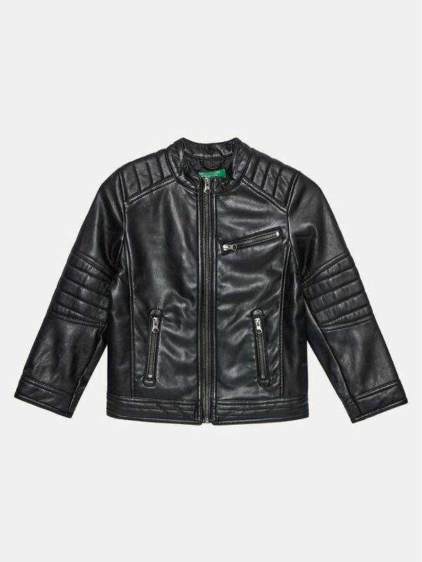 United Colors Of Benetton United Colors Of Benetton Jakna od imitacije kože 2YJECN051 Crna Slim Fit