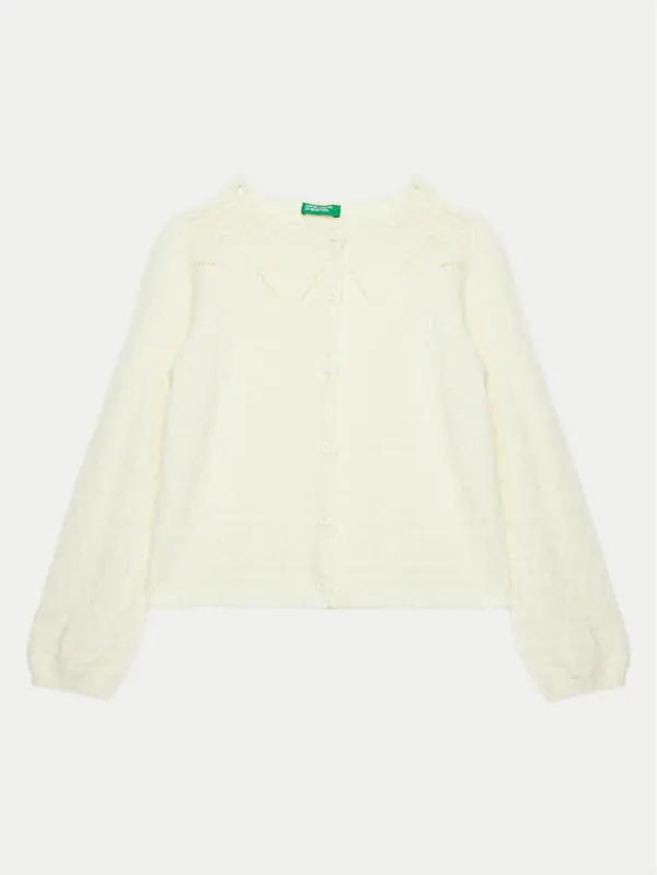 United Colors of Benetton United Colors Of Benetton Kardigan 1076G500J Bijela Regular Fit