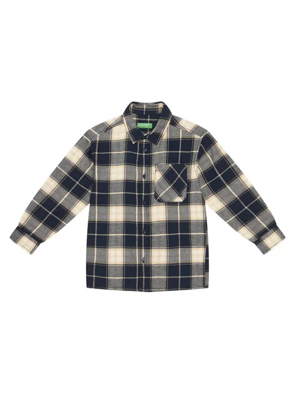 United Colors of Benetton United Colors Of Benetton Košulja 5LQHCQ04B Tamnoplava Oversize