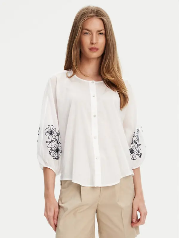 United Colors of Benetton United Colors Of Benetton Košulja 5VZCDQ0BN Bijela Relaxed Fit