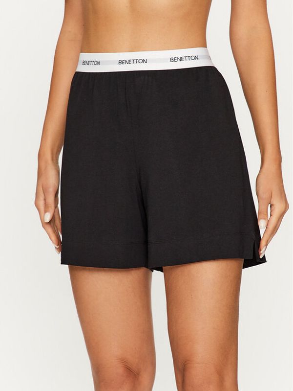 United Colors Of Benetton United Colors Of Benetton Kratke pidžama hlače 30963900F Crna Regular Fit