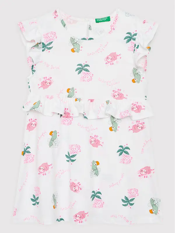 United Colors of Benetton United Colors Of Benetton Ljetna haljina 3HD3GV005 Bijela Regular Fit