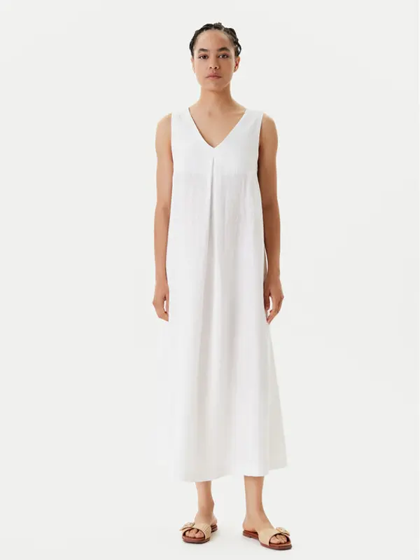 United Colors of Benetton United Colors Of Benetton Ljetna haljina 4AGHDV07C Bijela Relaxed Fit