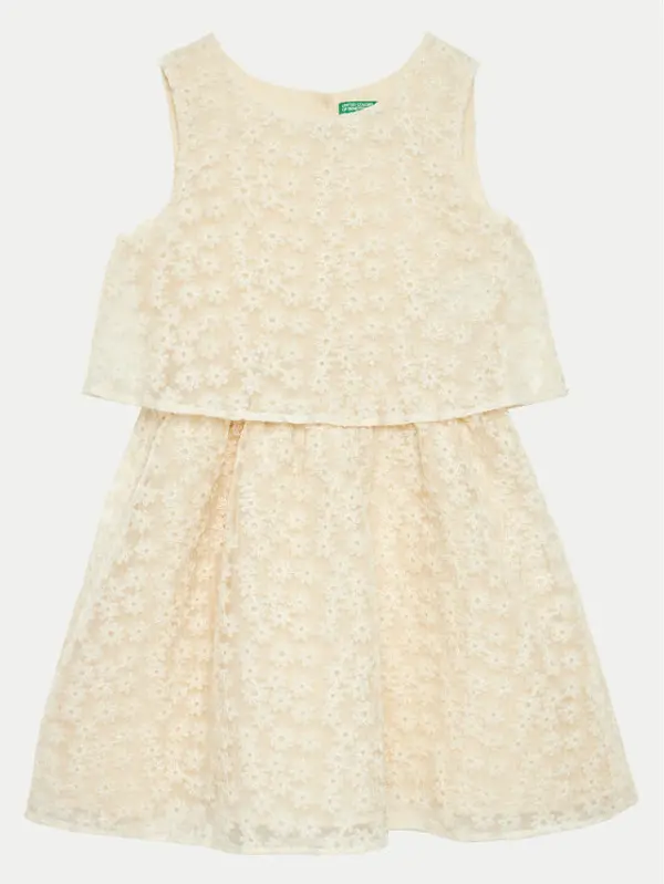 United Colors of Benetton United Colors Of Benetton Ljetna haljina 4W8NCV02I Écru Regular Fit