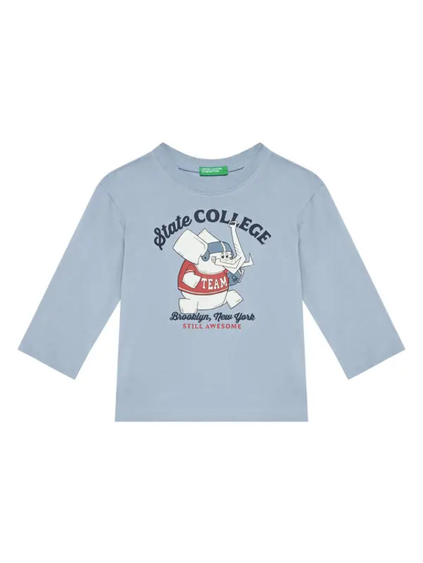 United Colors of Benetton United Colors Of Benetton Majica 35RYG10K4 Svijetloplava Regular Fit